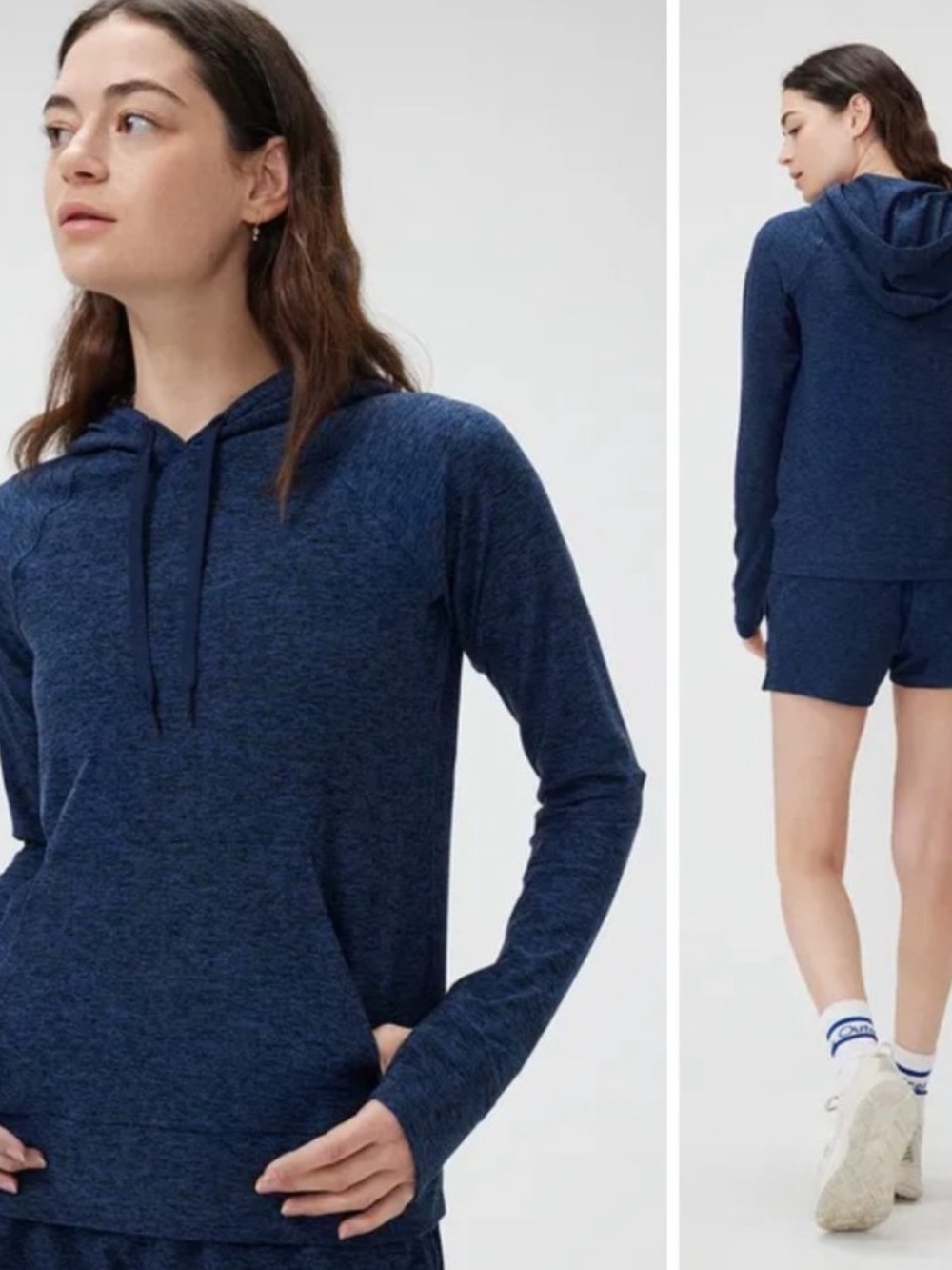 Outdoor Voices CloudKnit Hoodie, Navy Blue | Size Medium